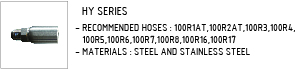 steel&stainless hose fitting, hydraulic hoses HY Series